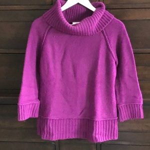 LOFT Purple Oversized Neck Sweater